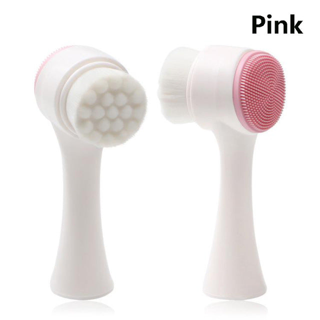 🧼💗 Double-Sided Silicone Skin Care Tool | Manual Facial Cleansing & Massage Brush
