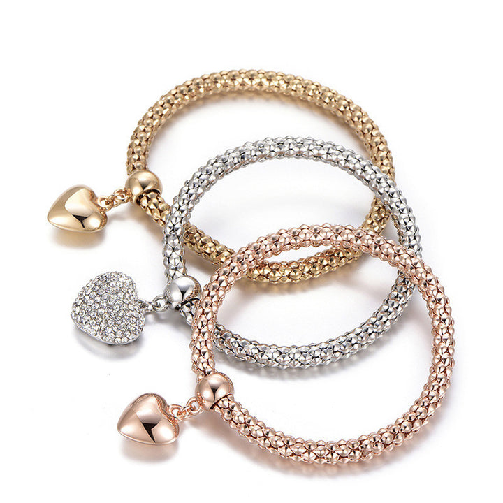 Corn Chain Diamond Love Bracelet
