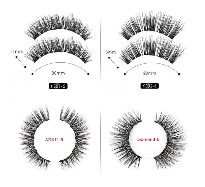 🧲👁️ Natural Long Lasting Magnetic Eyeliner & Magnetic False Eyelashes Set – 5 Pairs with Tweezers & Mirror Case
