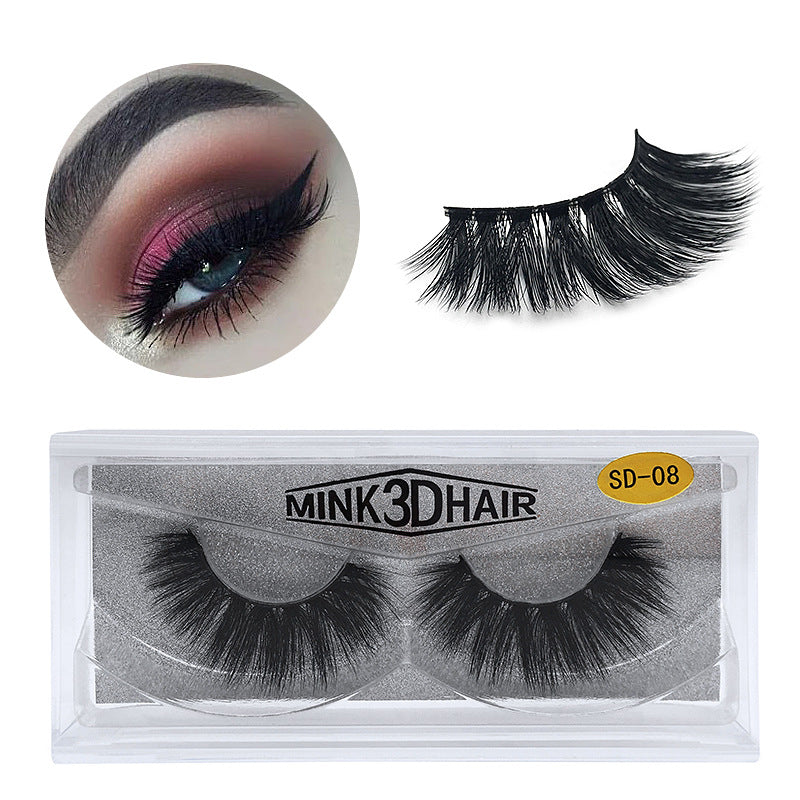 👁️✨ SD Exaggerated 3D Mink Eyelashes – 25MM Dense Stereo False Lash (1 Pair)
