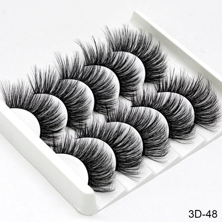 👁️✨ Handmade Chemical Fiber False Eyelashes – Thick 3D Volume Lash Set (Mixed Styles)