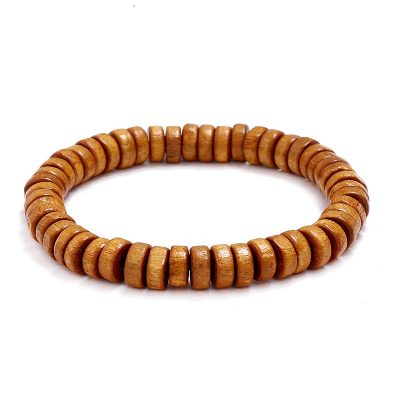 Unisex Wooden Bead Bracelet – Geometric Design