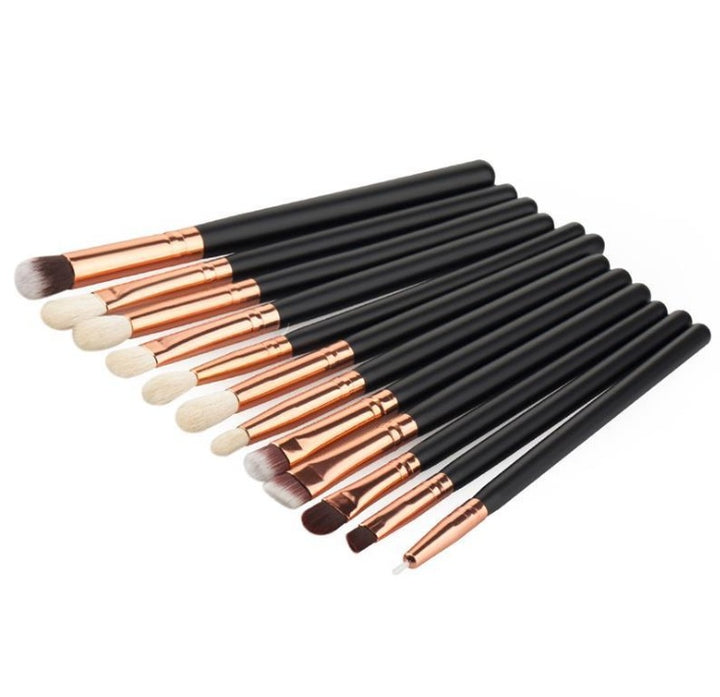 ✨ 12-Piece Makeup Brush Set — Skin Color Brown Gold Beauty Tools 💄✨