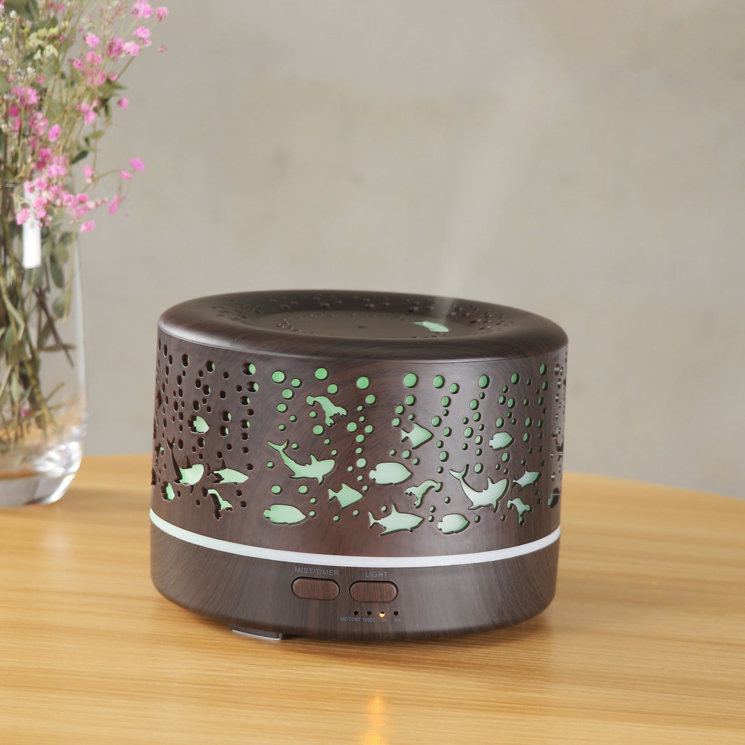🌿🪵 Wood Grain Aromatherapy Humidifier | Classic Ultrasonic Essential Oil Diffuser