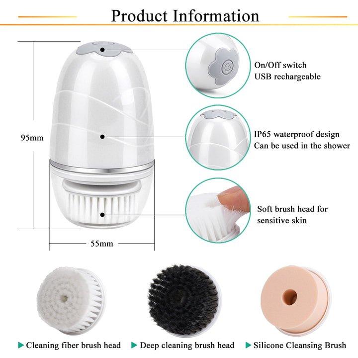 💖🧼 3-in-1 Electric Facial Cleanser | Pore Cleaner & Mini Skin Massage Device