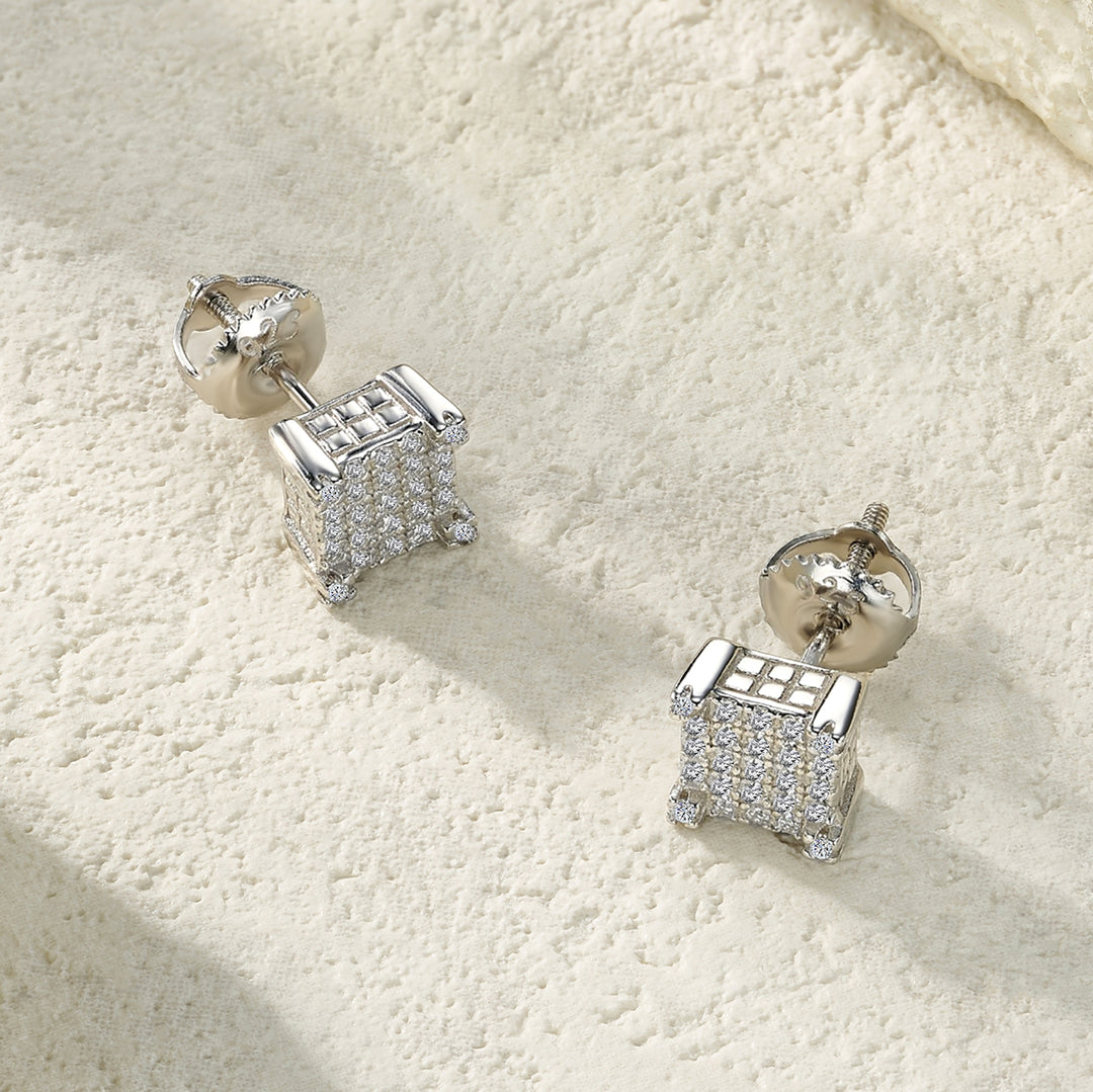 Luxury Minimalist Moissanite Earring Set – Platinum-Plated S925 Silver, GRA Certified