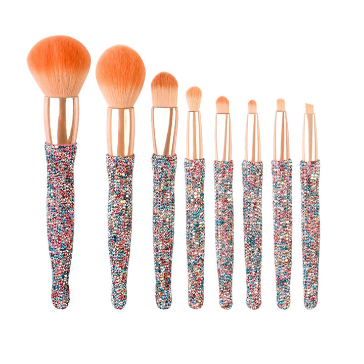 ✨ High-End 8-Piece Diamond-Encrusted Makeup Brush Set 💎💄