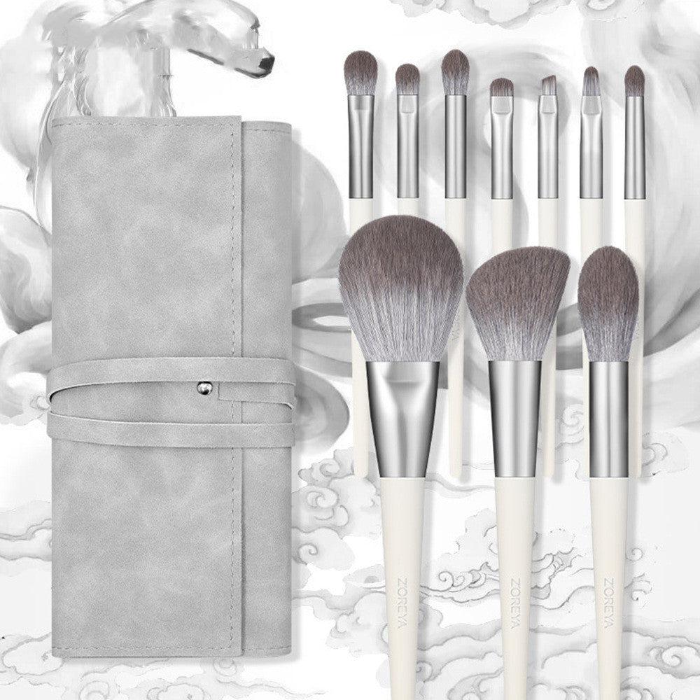 ✨ Anti-raw Fox Tail Nano Micro-carved 10-Piece Makeup Brush Set 💄