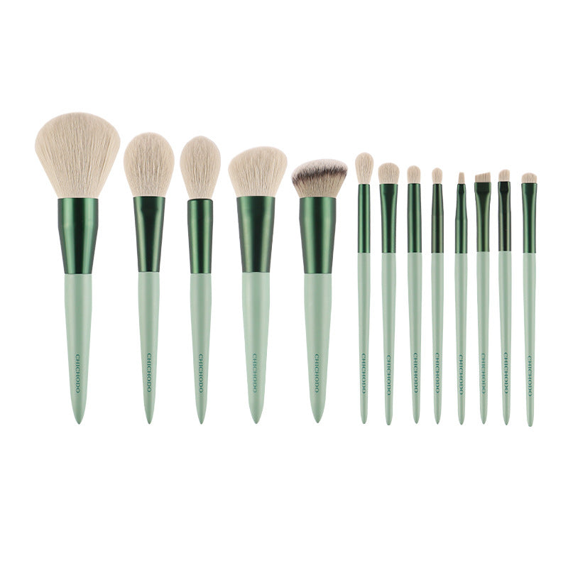 ✨ Green 13-Piece Makeup Brush Set — Foundation & Eye Beauty Tools 💄💚