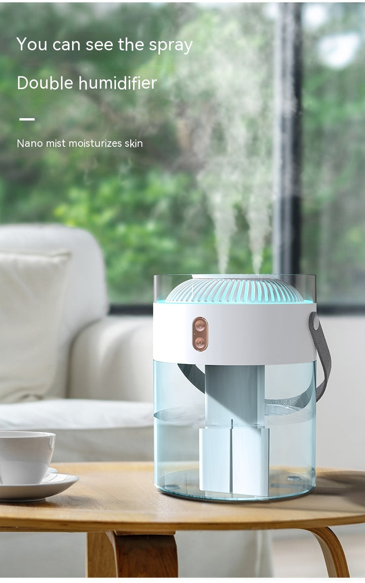 💧🏠 Large-Capacity Double Spray Humidifier | Dual Nozzle Ambient Light Atomizer
