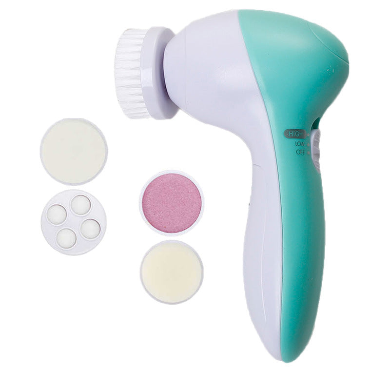 💖✨ 5-in-1 Electric Facial Cleansing Instrument | Multi-Head Skin Care & Massage Beauty Device