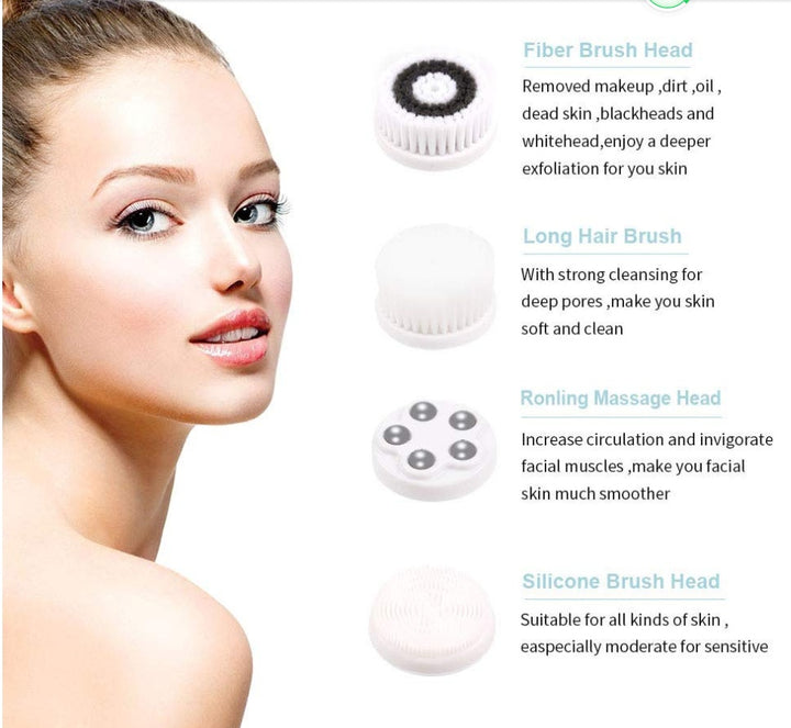 💖🧼 Electric Face Washing Brush | Pore Cleaner Ultrasonic Facial Massager