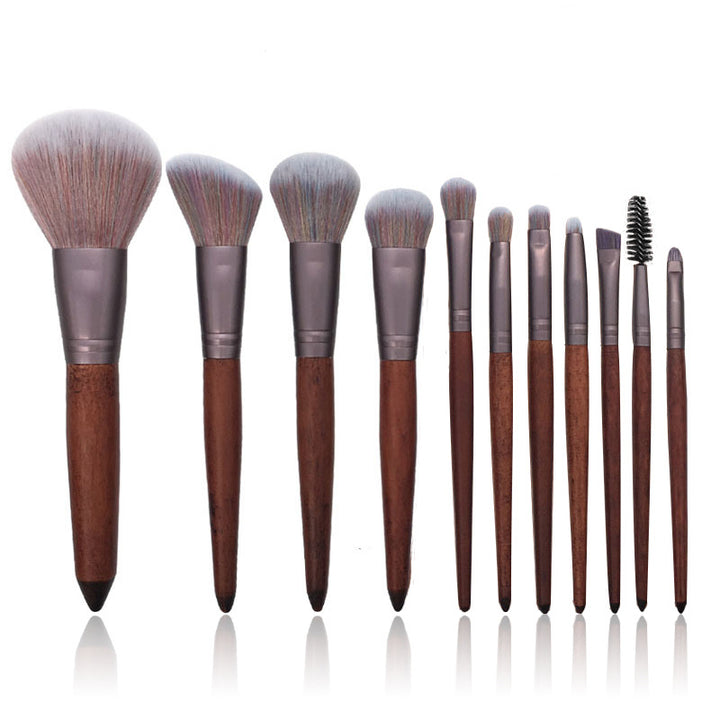 ✨ Color Fiber Hair Makeup Brush — Wooden Handle Beauty Tool 💄