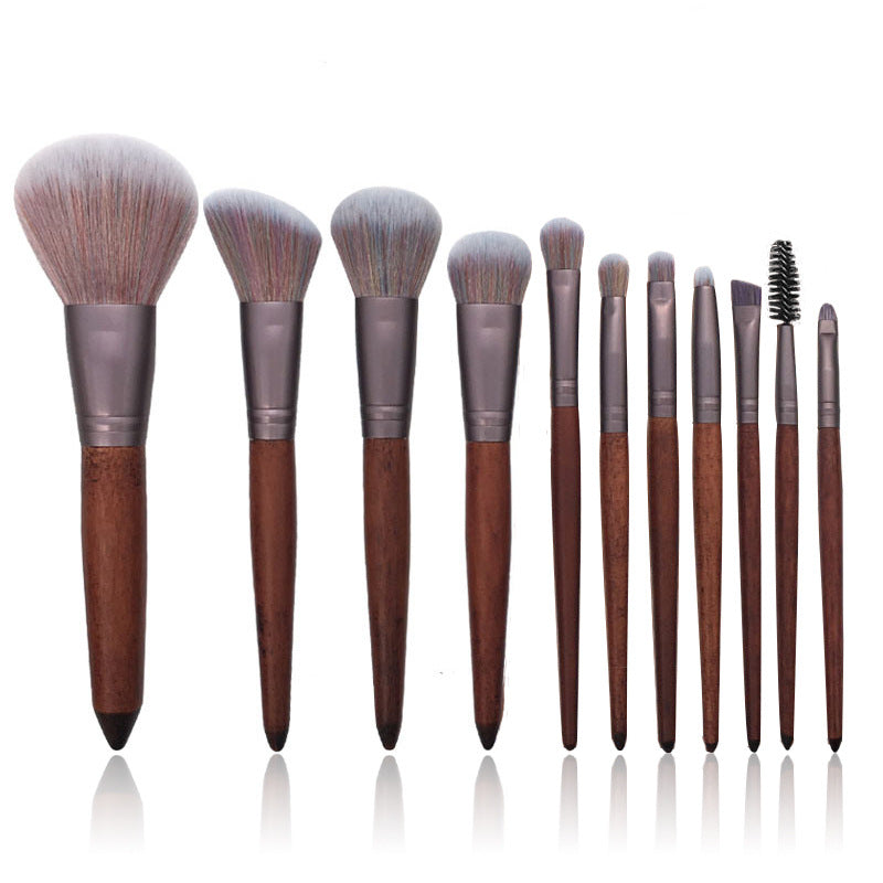 ✨ Color Fiber Hair Makeup Brush — Wooden Handle Beauty Tool 💄