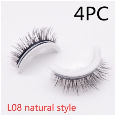 👁️✨ Reusable 3D Mink Lashes – Self-Adhesive Natural False Eyelashes (Glue-Free Silk Style)