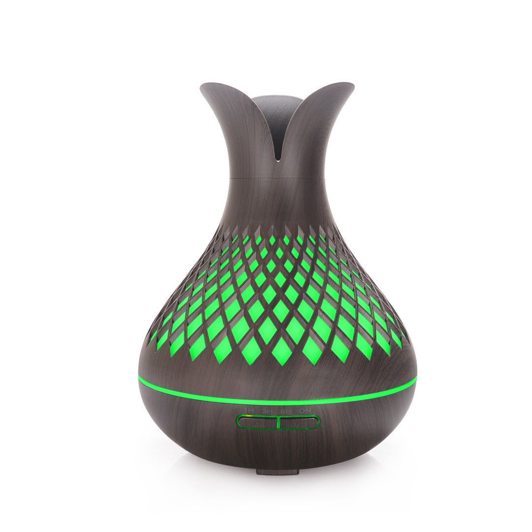 ✨ Syble Dark & Light Wood Grain 500ml Humidifier – Household Aroma Diffuser (AC Powered)