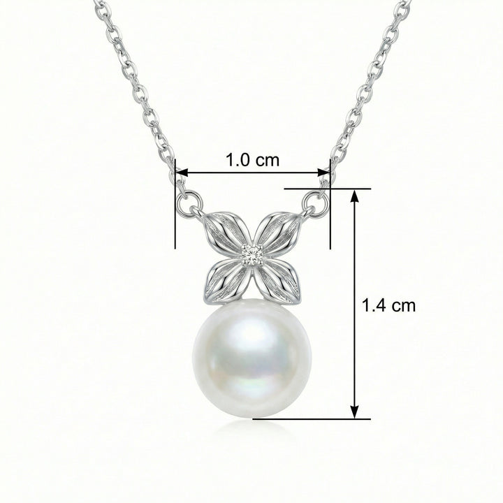 🌸 925 Sterling Silver Pearl & Flower Necklace