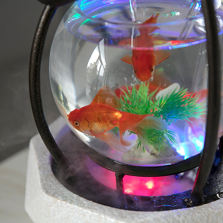 🌊💧 Flowing Water Ceramic Fountain Humidifier | Fish Tank Style Living Room Decor ✨