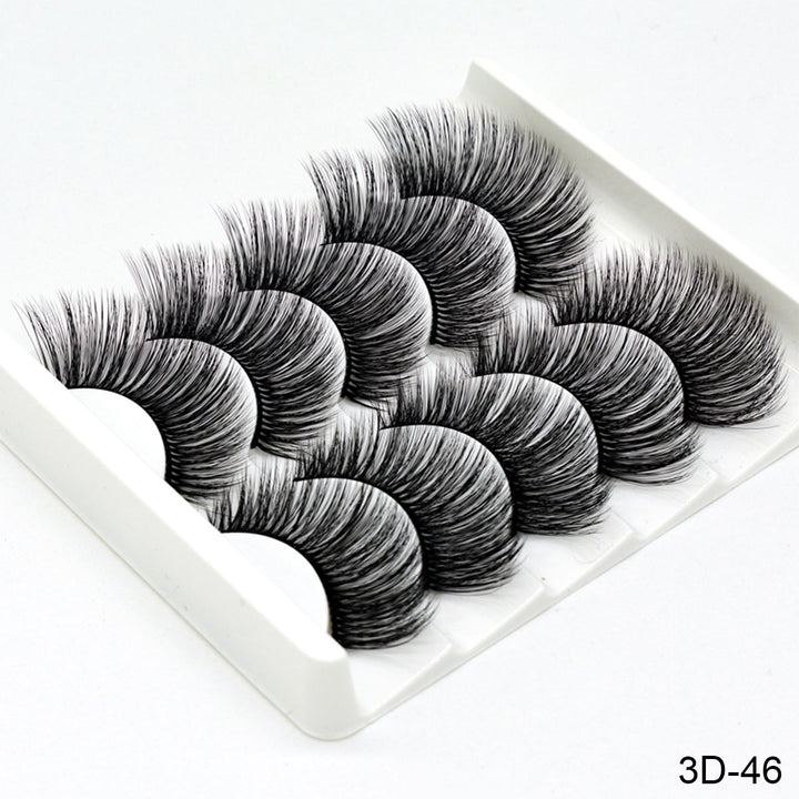 👁️✨ Handmade Chemical Fiber False Eyelashes – Thick 3D Volume Lash Set (Mixed Styles)