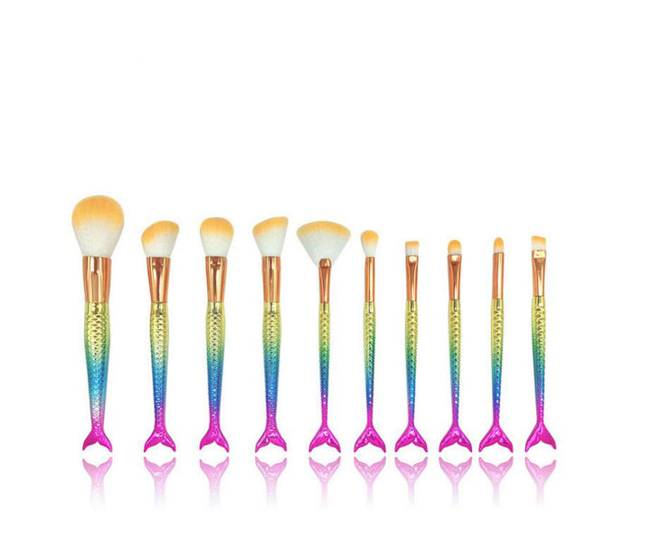 ✨ Mermaid Makeup Brush — Multicolor Beauty Tool 🧜‍♀️💄