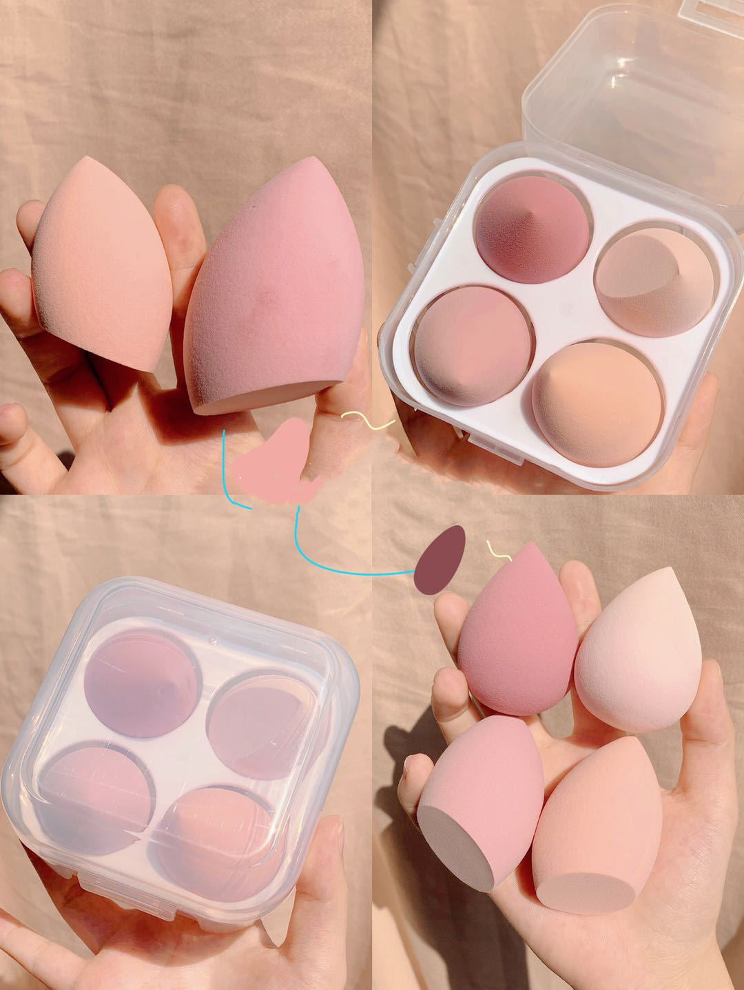 💄✨ Makeup Egg Box | Beauty Sponge Storage Set