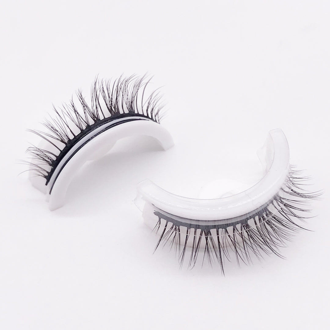 👁️✨ Reusable 3D Mink Lashes – Self-Adhesive Natural False Eyelashes (Glue-Free Silk Style)