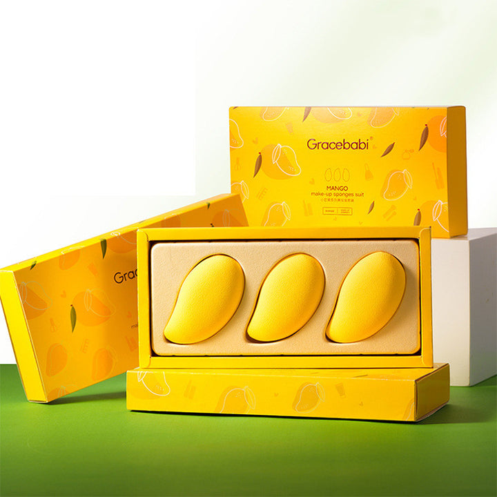 🥚🥭 Beauty Egg Set – Soft Makeup Sponge (Wet & Dry, No Powder Absorption)