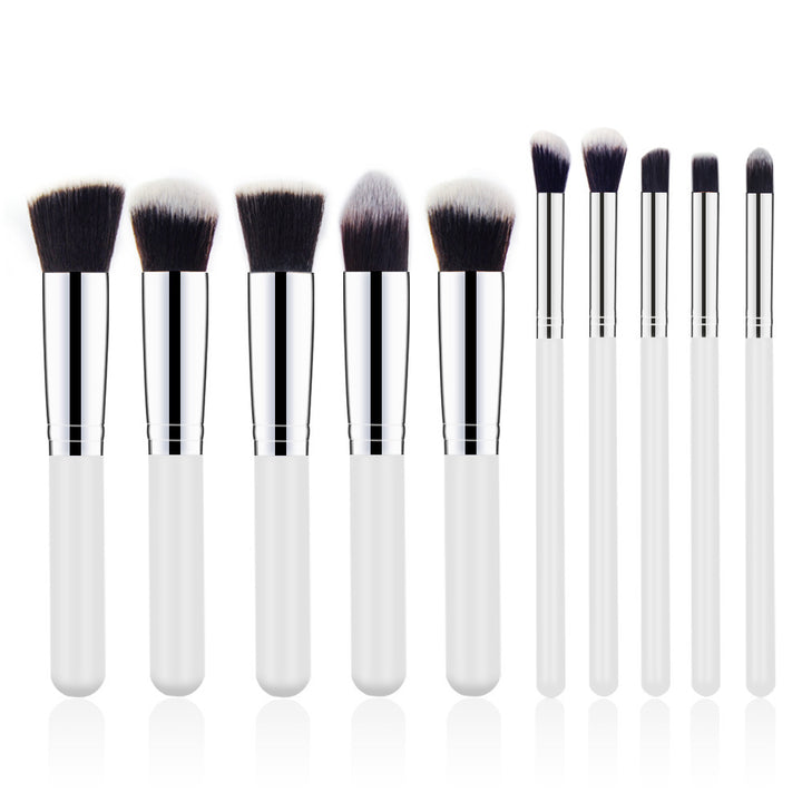 ✨ 10-Piece Wooden Handle Cosmetic Brush Set 💄