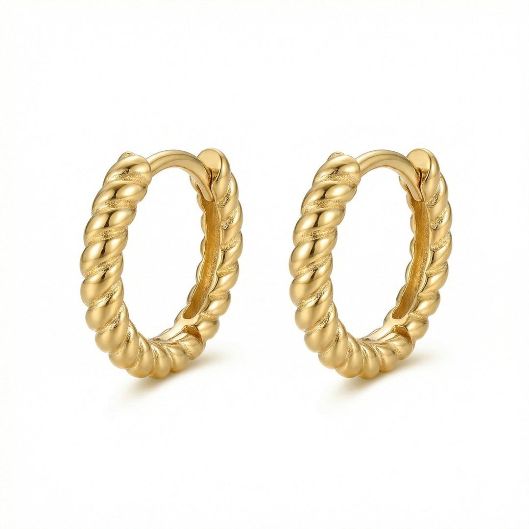 ✨ 925 Sterling Silver Twisted Rope Hoop Earrings – Textured Braided Design ✨