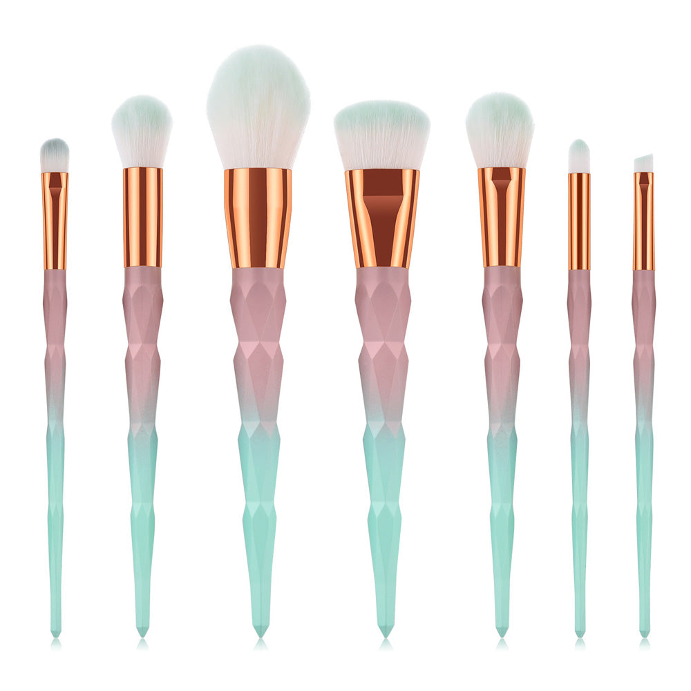 ✨ 7-Piece Gradient Diamond Makeup Brush Set — Beauty Tools Kit 💄💎
