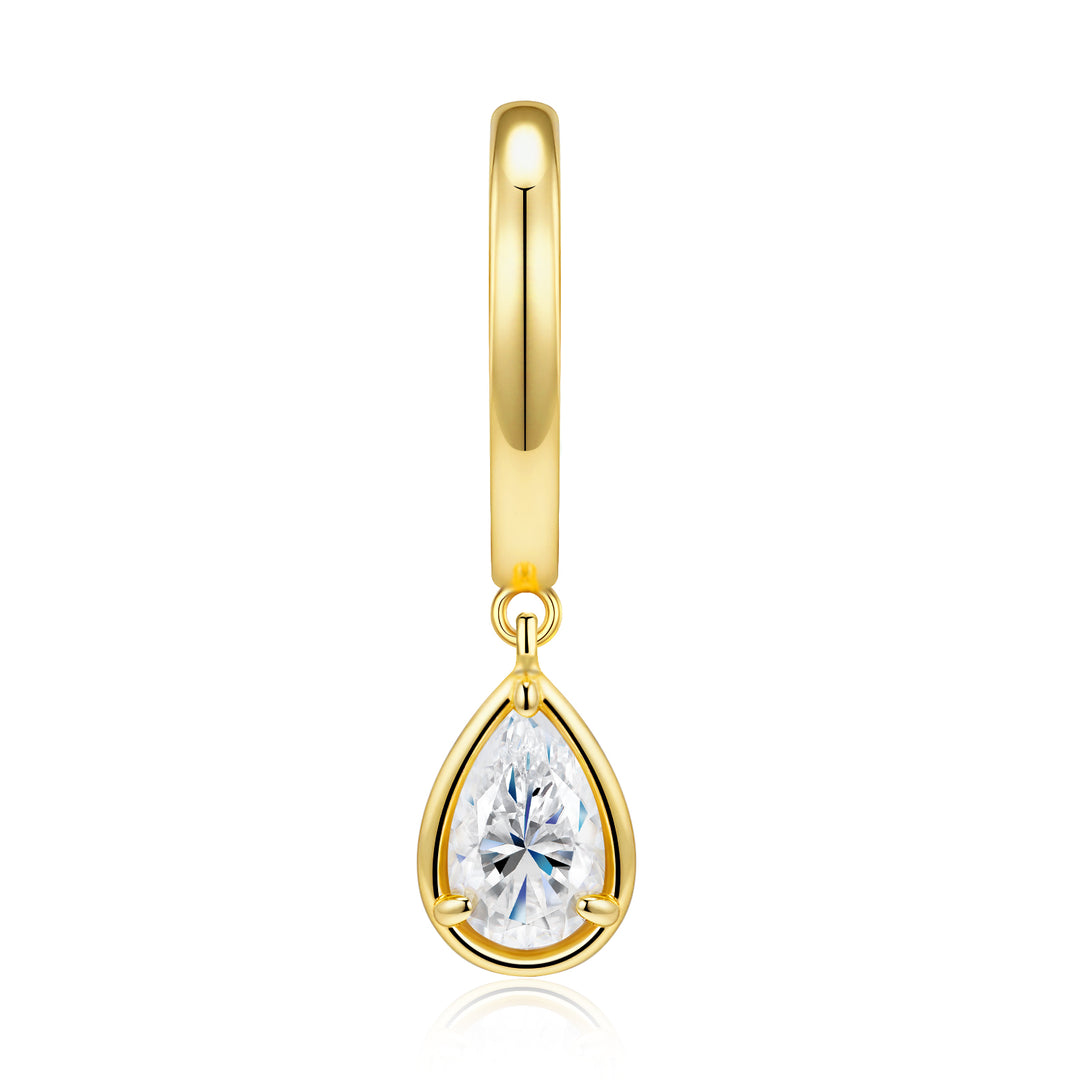 Luxury Minimalist Pear-Shaped Moissanite Earrings – Gold-Plated S925 Silver