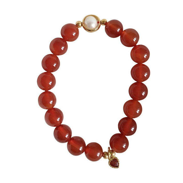 Women's natural red agate bracelet