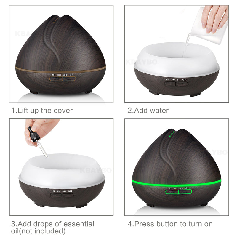 🌿 Wood Grain Aromatherapy Humidifier | USB Air Diffuser for Home Relaxation 🏠✨