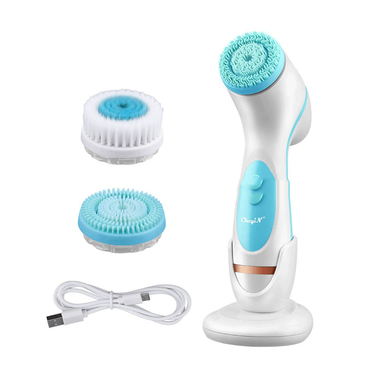 💖🧼 3-in-1 Multifunctional Silicone Facial Cleansing Instrument | Face, Neck & Eye SPA Care Device