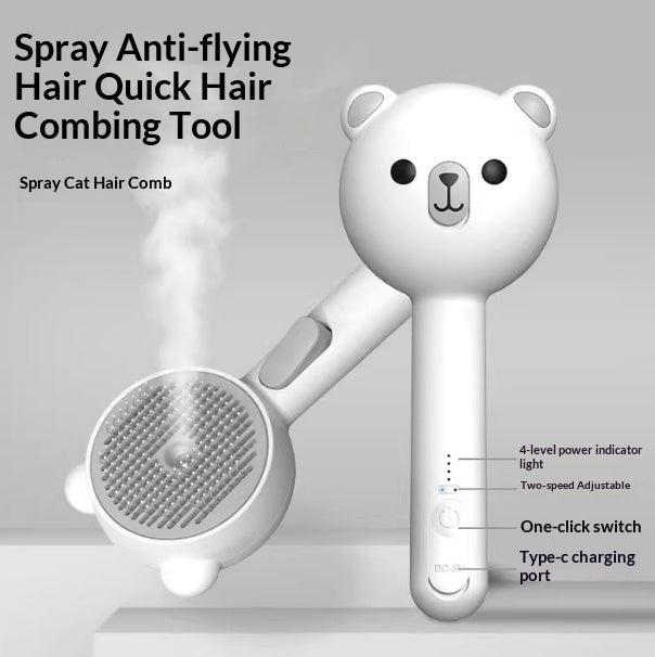 🐾💨 Spray Massage Steam Comb Brush | Cleansing & Pet Hair Removal Tool