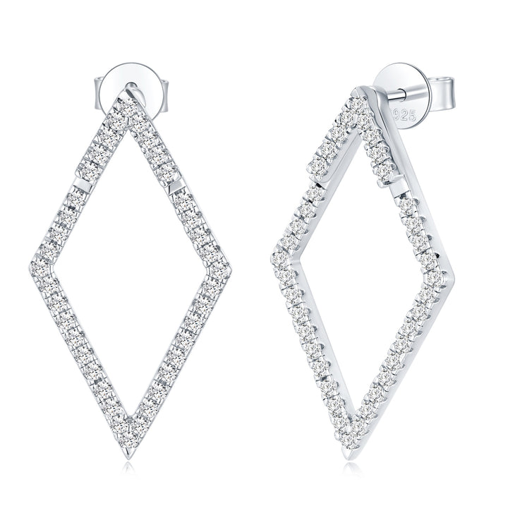 Luxury Minimalist Moissanite Earrings – Platinum-Plated S925 Silver