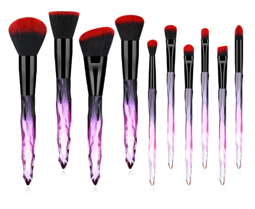 💎 10-Piece Crystal Diamond Makeup Brush Set – Foundation & Face Blending Brushes ✨