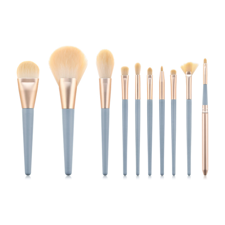 ✨ 10-Piece Beauty Makeup Brush Set — Wooden Handle Tools 💄