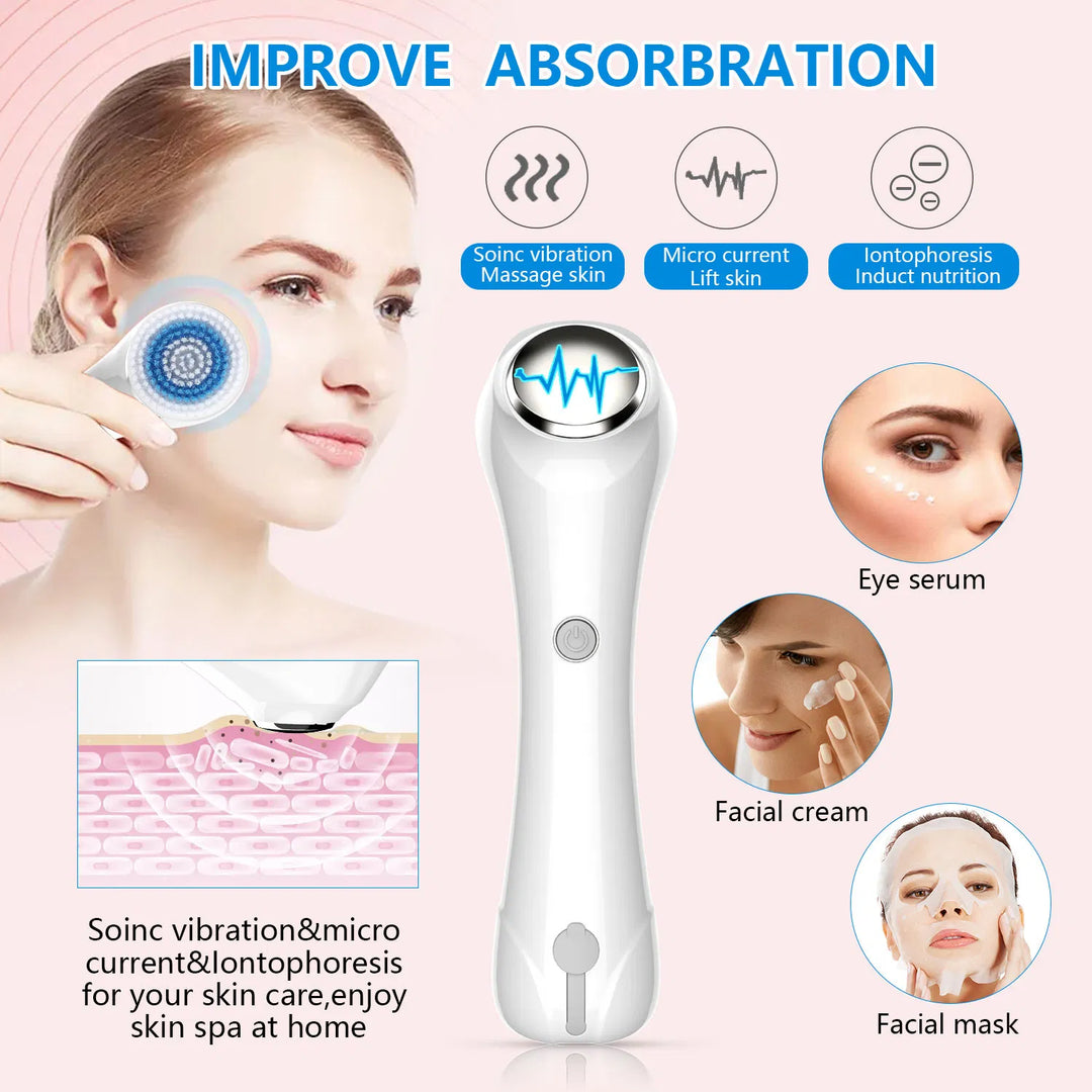 🧼🤍 3-in-1 Electric Facial Cleansing Brush | Exfoliating, Deep Clean & Massage (IPX7 Waterproof)