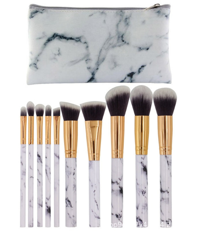 ✨ Marble Handle 10-Piece Makeup Brush Set — elegant beauty meets everyday function 💄