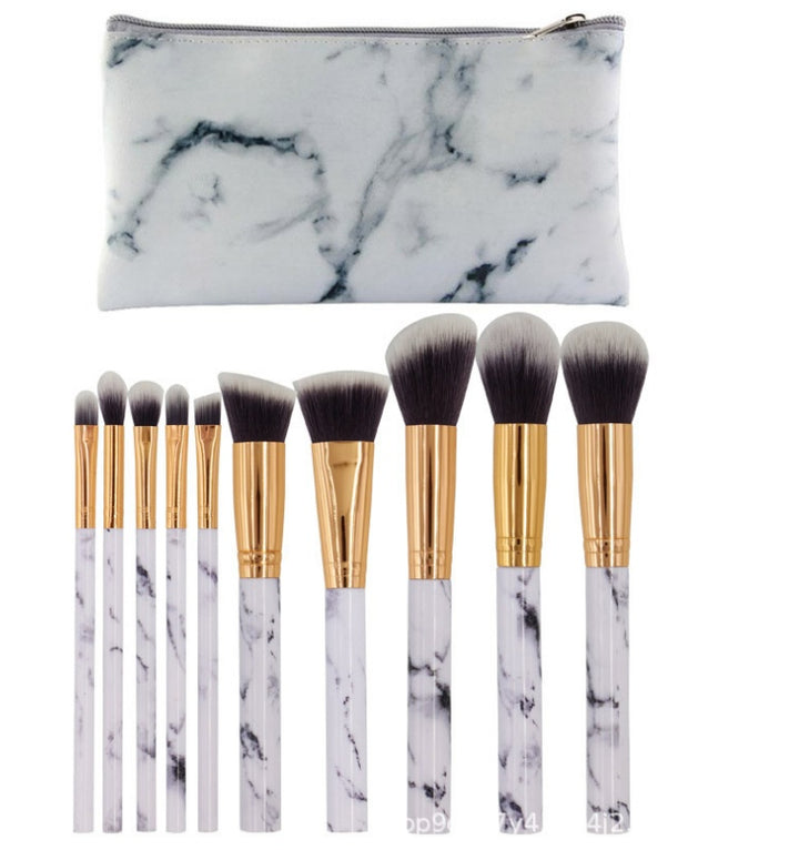 ✨ Marble Handle 10-Piece Makeup Brush Set — elegant beauty meets everyday function 💄