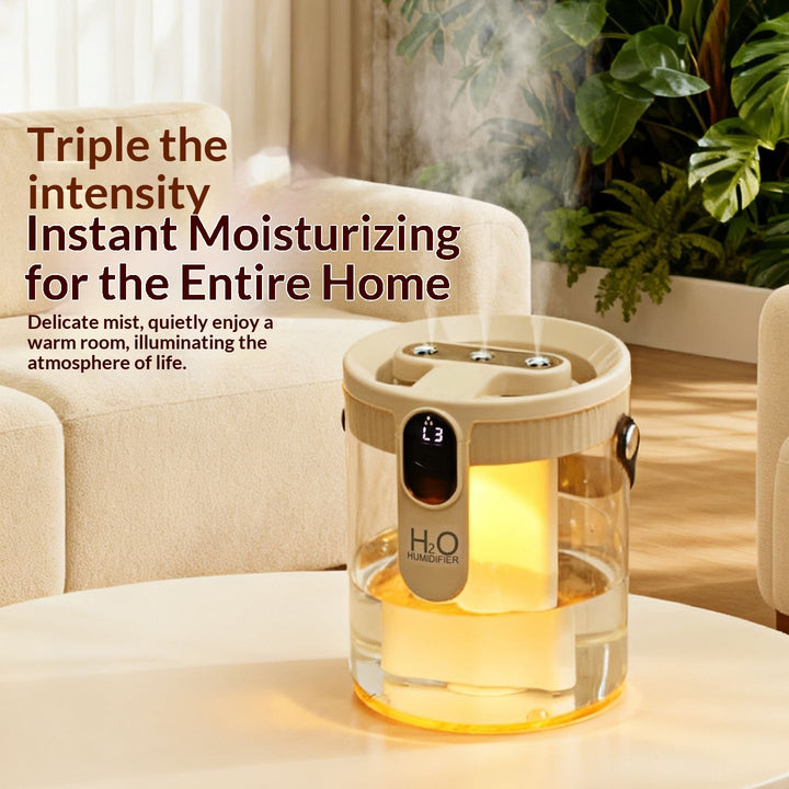 💧🌙 Triple-Spray Household Air Humidifier | Quiet Large-Capacity Mist + Ambient Light ✨