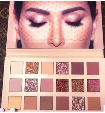 🌅 HD18 Desert Dusk Eyeshadow Palette – Matte, Pearl & Glitter Eye Gloss Set ✨
