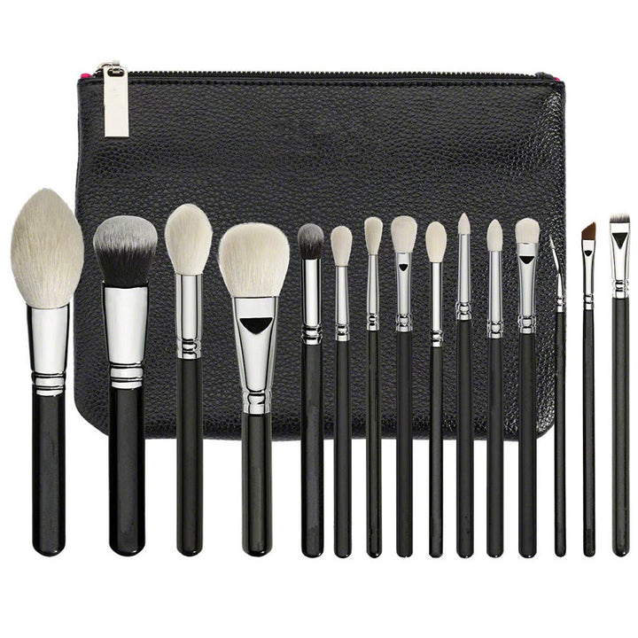 ✨ 15-Piece Black Makeup Brush Set — Full Beauty Tools Kit 💄🖤