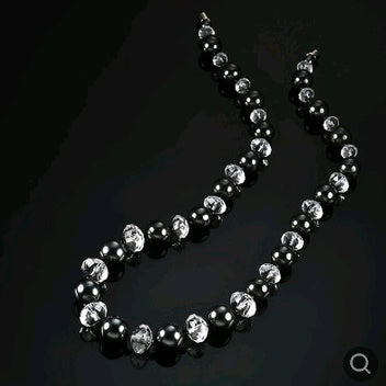 Magnetic Black Diamond Faceted Bead Necklace