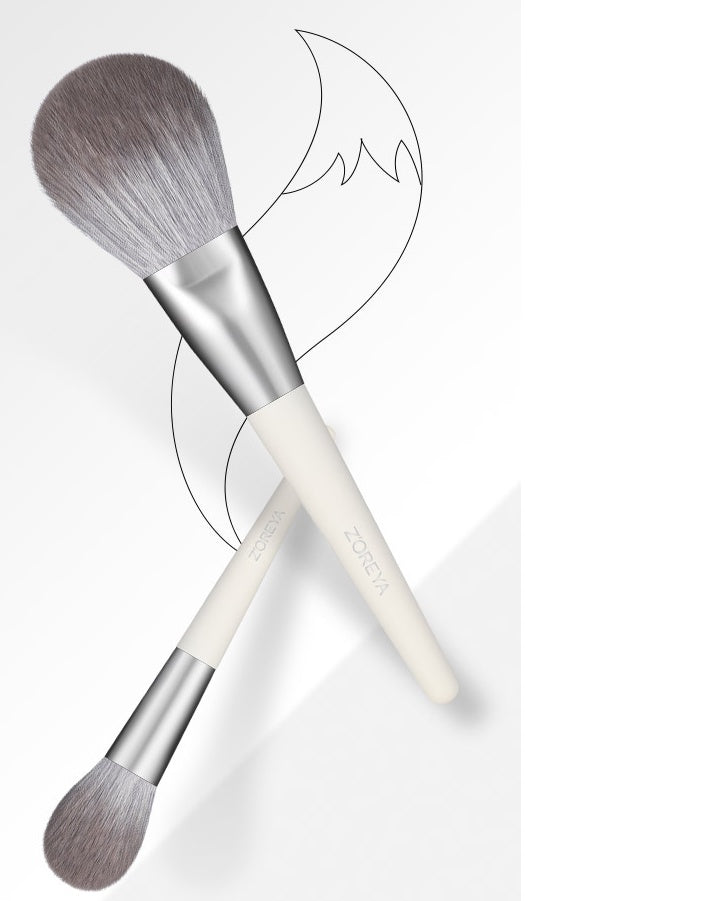 ✨ Silver Foxtail 10-Piece Makeup Brush Set — Beauty Tools Kit 💄🦊