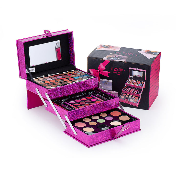 ✨ All-in-One Makeup Set – Eyeshadow, Lipstick, Lip Gloss & Blush Palette Kit ✨
