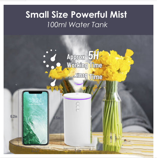 🚗🌿 Rechargeable Aromatherapy Humidifier | Portable Mini Diffuser