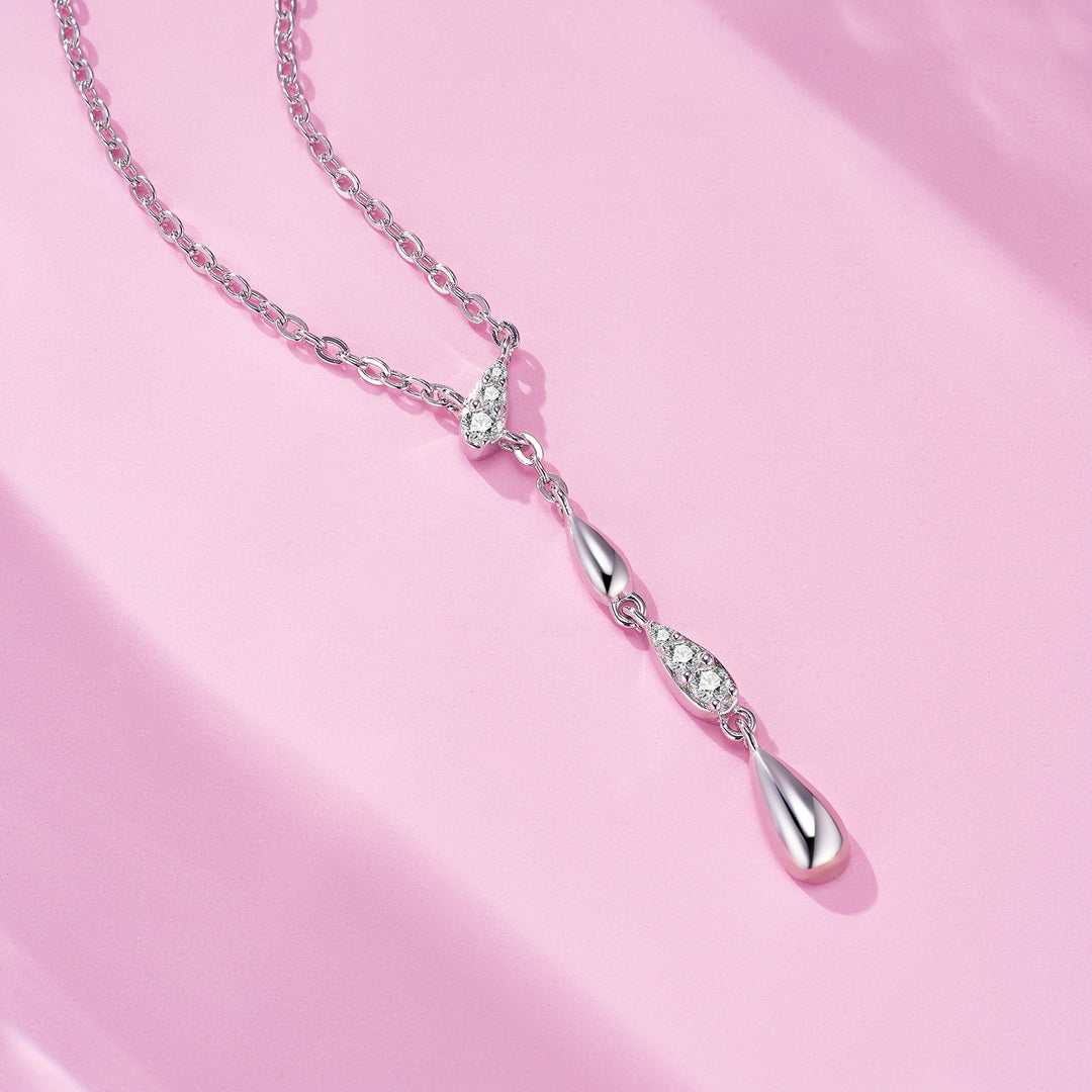Luxury Minimalist Moissanite Pendant Necklace – Gold-Plated S925 Silver