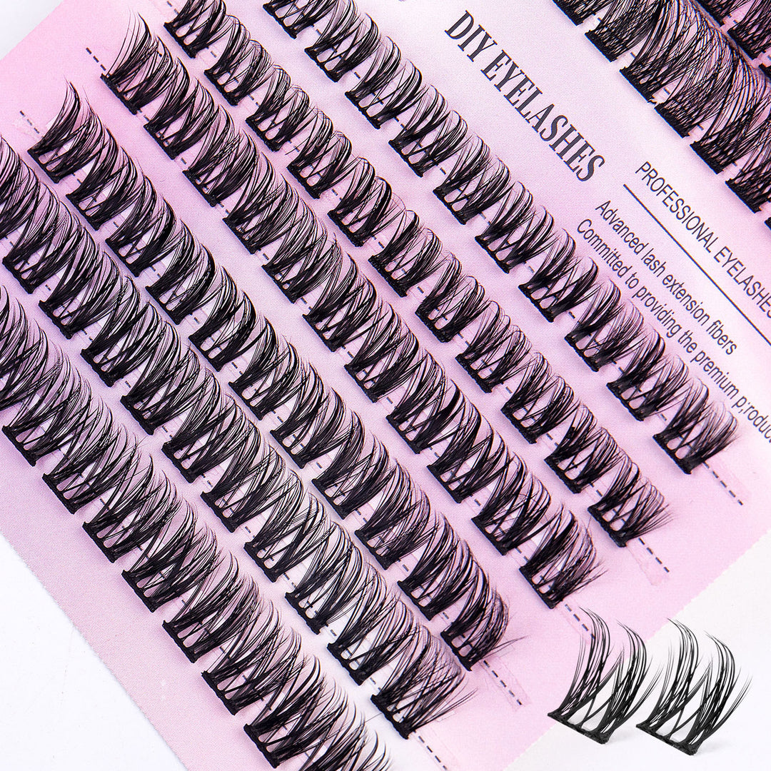 👁️✨ 12 Rows of 150 Segmented Cluster Lashes – Individual False Eyelash Extensions